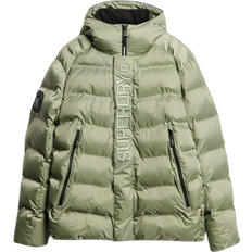 Superdry Hooded City Graphic Puffer Jacket - Seagrass Green