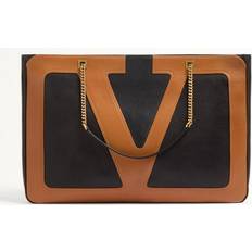 Leather - Men Bags Valentino Garavani VIVA SUPERSTAR LARGE NAPPA LEATHER SHOPPING BAG Man BLACK/BROWN UNI