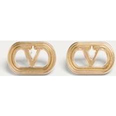 Gold - Men Earrings Valentino Garavani Ovalette Metal Earrings - Gold