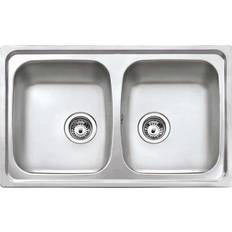 Hole for Mixer Kitchen Sinks Teka Starbright 80 E-XP 2C Double Basin Kitchen Sink