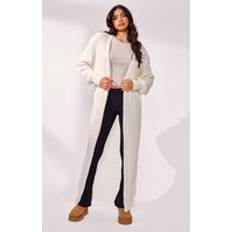 PrettyLittleThing Cream Maxi Knitted Cardigan - White