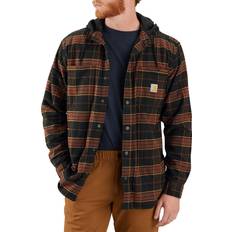 Carhartt Outerwear Carhartt Flannel Fleece Lined Hooded Shirt Jacket - Black