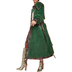 Jayley Knitted Bamboo & Mongolian Coat - Green