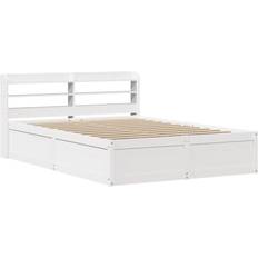 vidaXL Solid Wood Bed with Headboard 145x209cm