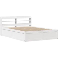 vidaXL Solid Wood Bed with Headboard Sengeramme 145x209cm