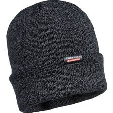 Women Beanies Portwest Reflective Knit Insulatex Lined Beanie Hat - Black