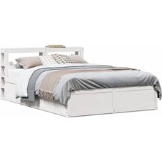 Senge & Madrasser vidaXL Med Sengegavl 135 x 190 cm - Hvid Sengeramme