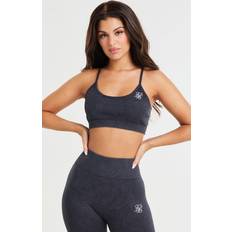 Seda Sujetadores Siksilk Ribbed Gym Bralette - Black