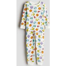 Round Night Garments H&M Boys White Printed Cotton Jersey Pyjamas