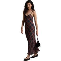 Polo Ralph Lauren Men Dresses Polo Ralph Lauren Plaid Crinkled Slip Dress - Red Black Multi