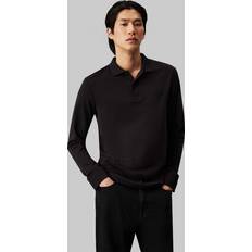 Calvin Klein Elastan/Lycra/Spandex Pikétröjor Calvin Klein Liquid Touch Slim Ls Polo - Svart