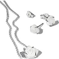 Pandora Jewelry Sets Pandora White Rose in Bloom Jewelery Gift Set