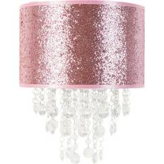 Acrylic Lamp Parts ValueLights Pink Glitter Easy Fit Lampshade Drum Light Shade