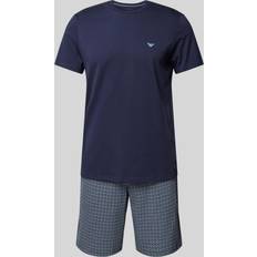 Emporio Armani L Pyjamas Emporio Armani Pyjama mit Label-Stitching - Marine