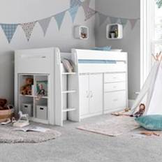 Midsleeper Happy Beds Lacy Single Storage Midsleeper Bed 3 ft