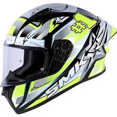 SMK Stellar #Uno, full face helmet color: Black/Grey/Neon-Yellow