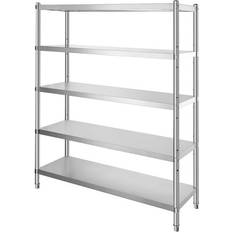 Stainless Steel Shelves SKYSHALO 60 x 18.5 Inch 5 Tier Stainless Steel Shelving System