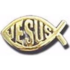 Mujer Broches Jesus Fish Lapel Pin, Gold Plated