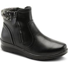 Synthetic Leather Boots Flexus Snowedin Waterproof Booties - Black