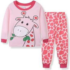 Gyratedream Toddler Girls Two-Piece Pajamas Set - Pink