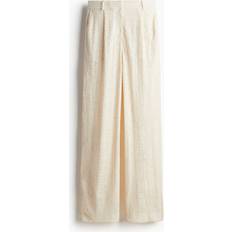 H&M Paljettbyxa - Beige - Crèmevit
