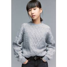 Grey Knitted Sweaters Children's Clothing H&M Girls Cable-Knit Jumper - Grey