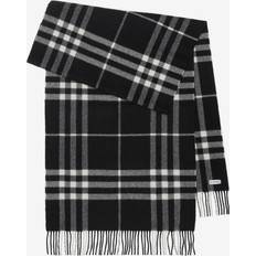 Burberry Men Scarfs Burberry Wide Check Cashmere Scarf - Black/Calico