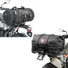 Bagtecs Set Hecktasche SX70 70Ltr wasserdicht in schwarz Hecktasche TB8 Gepäckrolle inkl. Spanngurte 35Ltr in schwarz