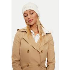 Guess Beanies Guess White Printed Slip-On Cap - Beige