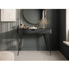 Svarta Sminkbord Mirjan24 Forba 101 cm Svart Toalettbord Sminkbord