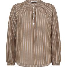 Dame - Stribede Bluser Co'Couture Samra Stripe Blouse - Walnut