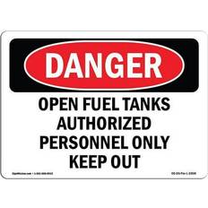 SignMission OSHA Danger Sign 12 x 18 in - Open Fuel Tanks