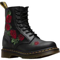 Dr. Martens 1460 Vonda Floral Leather Lace Up Boots - Black