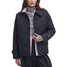 Barbour Women Coats Barbour Walton Quilted Coat Black/Muted Cabernet Tartan