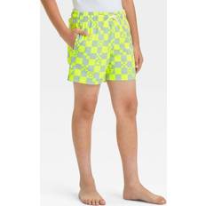 Green Swimwear Cat & Jack Boys' Checkered Swim Shorts Green