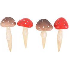 Something Different Plant Pot Pals Mushroom Garden Ornament Pack of 4 One Size Red/Brown