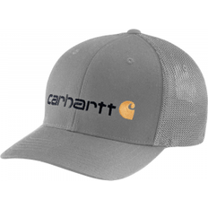 Carhartt Caps Carhartt Mens 105353 Rugged Flex Fitted Canvas Mesh-Back Graphic Cap Asphalt