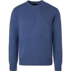 Hackett London Men Jumpers Hackett London Hackett Mens Chambray Blue Lambswool Crew Neck Jumper