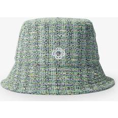 Multicolored Hats Maje Women's Tweed Embroidered Bucket Hat Green