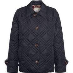 Barbour Women Coats Barbour Women's Walton Quilted Coat Black Black/Muted Cabernet Tartan