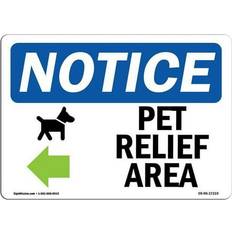 Office Supplies SignMission OSHA Notice Sign 10 x 14 in - Pet Relief Area Left Arrow