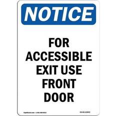 Office Supplies SignMission For Accessible Exit Use Front Door Notice Sign