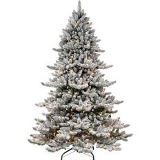 White Christmas Trees The Holiday Aisle Lighted Spruce Green/White Christmas Tree 90"