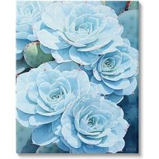 Blue Succulents Canvas Wall 36 x 48 Framed Art