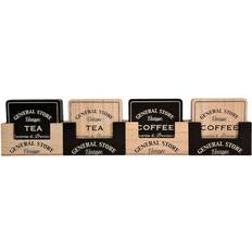 Noir Sous-verres Geko General Store Wood Coaster 16pcs