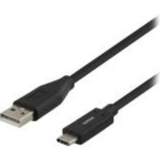 Deltaco USB A-USB C - USB-kabel Kablar Deltaco 2.0 USB C - USB A M-M 1.5m