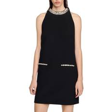 Sandro Jewel-Embellished Mini Dress black