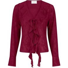 Neo Noir Anika Burnout Blouse - Burgundy