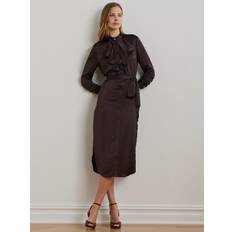 Polo Ralph Lauren Brown Dresses Polo Ralph Lauren Adeola Flutter Sleeve Midi Dress, Brown