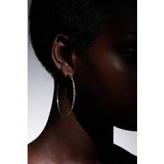 Karen Millen European Crystal Large Hoop Earrings - Gold